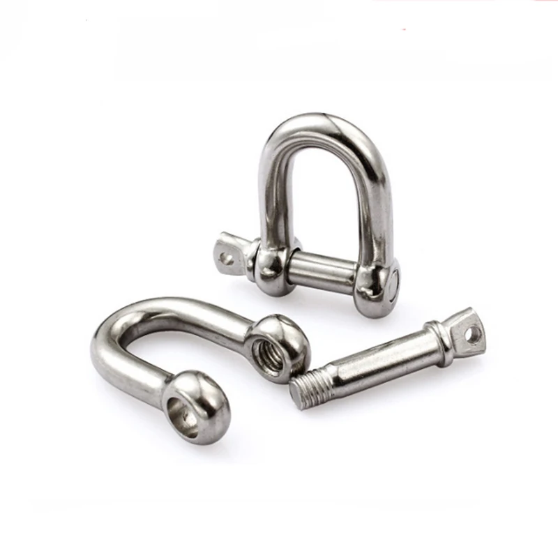 M4 M5 M6 M8 M10 M12 M14 M16 Straight D Shackle Short Stainless Steel  Breaking D Rigging Shackle Hooks boat rigging hardware