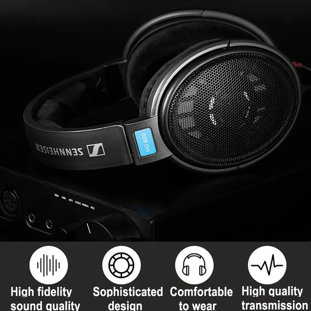Original Sennheiser Hd600 Earphone Over-ear Wired Portable Headset With  Microphone Sport Noise Reduction Gaming Headphone For Pc - Earphones &  Headphones - AliExpress
