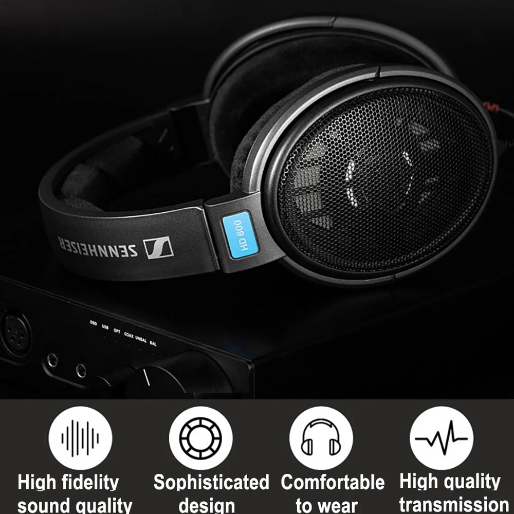 Original Sennheiser Hd600 Earphone Over-ear Wired Portable Headset