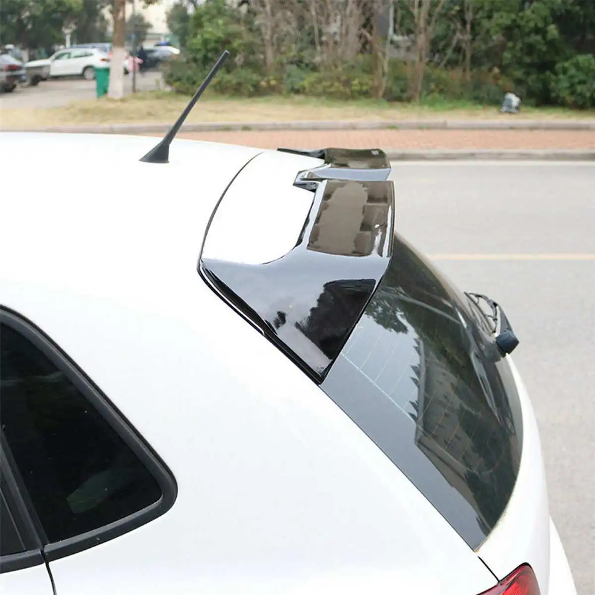 MK7 черный карбоновый задний багажник на крышу спойлер для Volkswagen Golf MK7 VII GTI/R модель- стильные оконные задние крылья