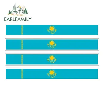 

EARLFAMILY 13cm x 1.7cm 4pcs Car Stripe Motorcycle Racing Flag Sticker Skateboard Decal Bike Moto Tuning Kazakhstan Car Stickers