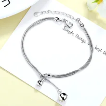 Очаровательный браслет с колокольчиками для женщин, женские ювелирные изделия из стерлингового серебра 925 пробы, цепочка-украшение в виде змеи, вечерние браслеты для девочек, подарки