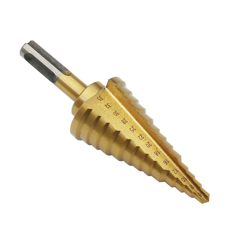 6-35mm The Pagoda Shape HSS Triangle Shank Metal Steel Step Drill Bit Hole Cone Countersink Titanium Set | Инструменты