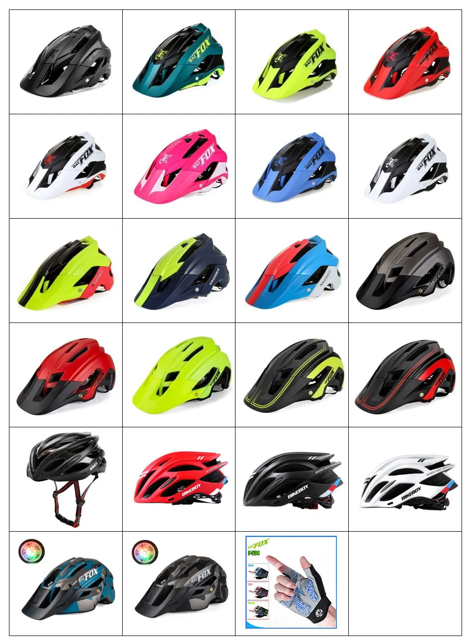 BATFOX Bicycle Helmet Ultralight Cycling Helmet Road Mountain MTB Helmet Casco Ciclismo Integrally-molded Bike Helmet 56-62 cm