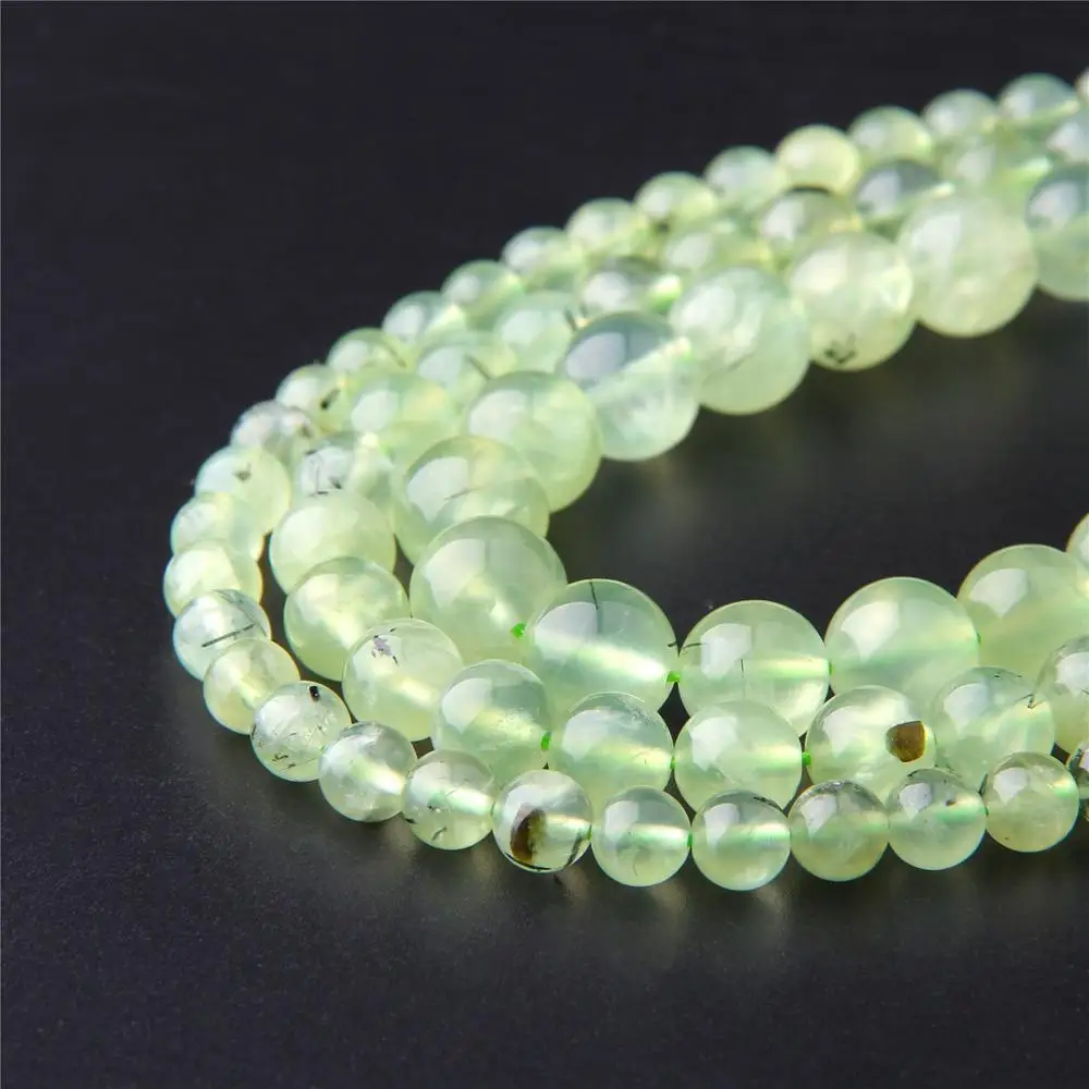 

Prehnite Beads Natural Stone Beads Green Round Smooth Polished 6mm 8mm 10mm Strand 15.5 Inch Pick Size For Jewelry Making