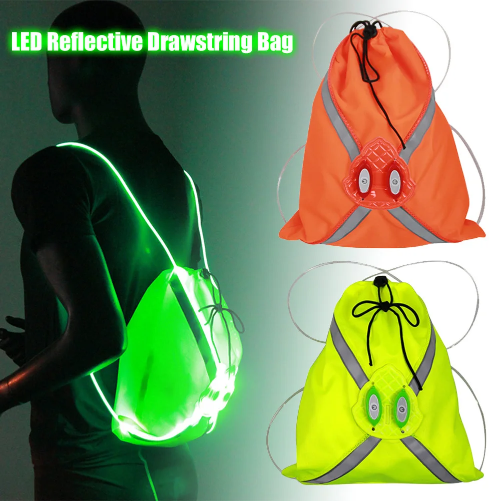 

Reflective Luminous Camping Hiking Cycling Running Sports Bags Personality Drawstring Backpack Casual Rucksack