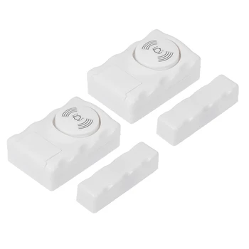 

uxcell 2Pcs 105dB Wireless Magnetic Detector Door Window Contact Reed Switch Battery Powered White for Window and Door