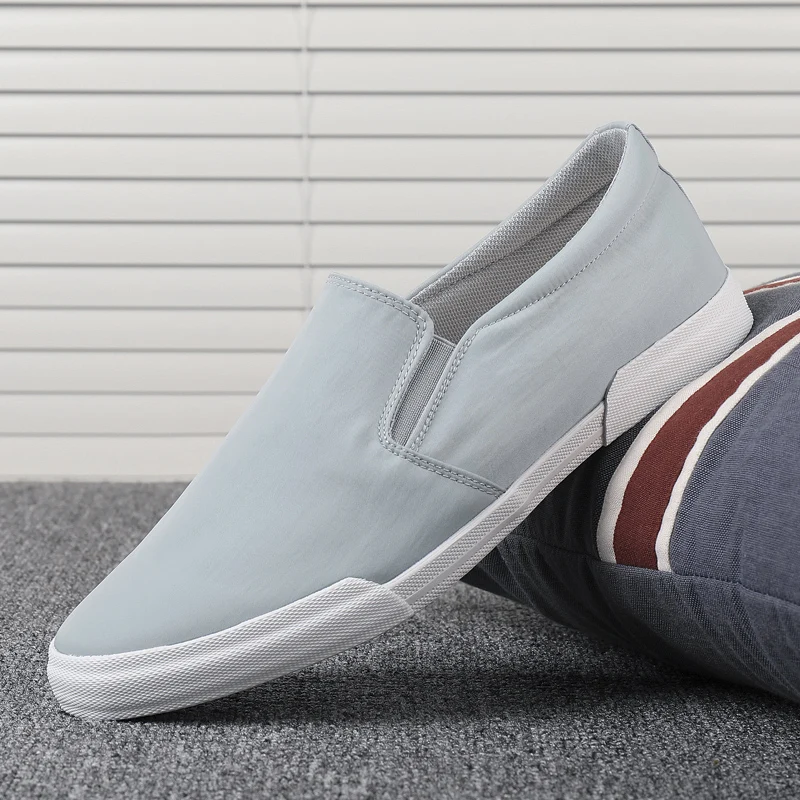 Men's Canvas Shoes Breathable Outdoor Casual Men Black Comfortable Slip-on Loafers Lazy Driving | Обувь