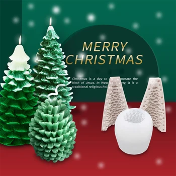 

Silicone Christmas Pine Tree Candle Molds Soap Molds Baking Molds Moulds for DIY Xmas Candle Making Soap Making Baking