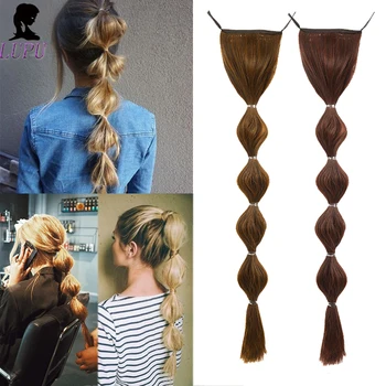 

LUPU 5 Sizes Long Drawstring Ponytail Hair Extension Clip Synthetic Kinky Straight Bubble Ponytail Hairpieces With Elastic Comb