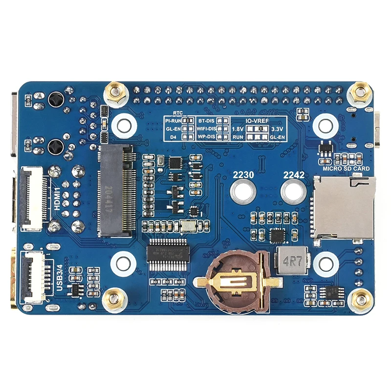 Placa de Base Mini Módulo Raspberry pi Placa de Base com cs Dsi Rtc Ventilador Hdmi-compatível Usb Rj45 Gigabit sd Card Slot M.2 para Cm4 Acessórios p/ quadro de demonstração - Imagem 5