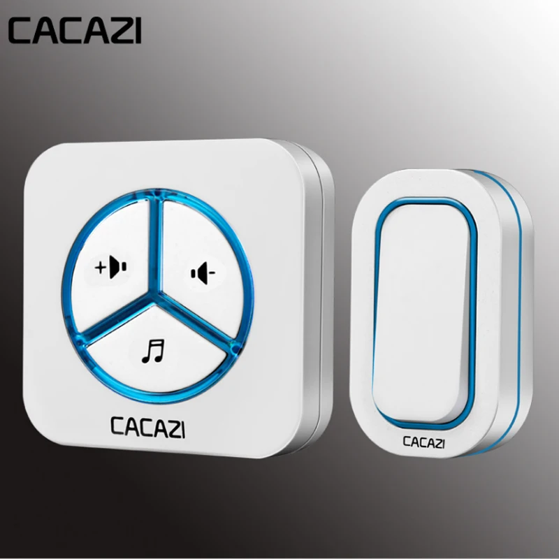 

CACAZI 48 Chime 80DB Wireless Doorbell Waterproof 280M Remote EU AU UK US Plug smart Door Bell Battery 1 Button 1 Receiver