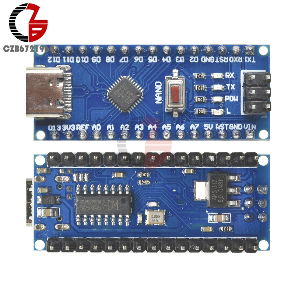 5V type-C Micro USB C CH340 Nano V3.0 ATMEGA328P-MU ATMEGA328 макетная плата с автоматическим зондированием для Arduino