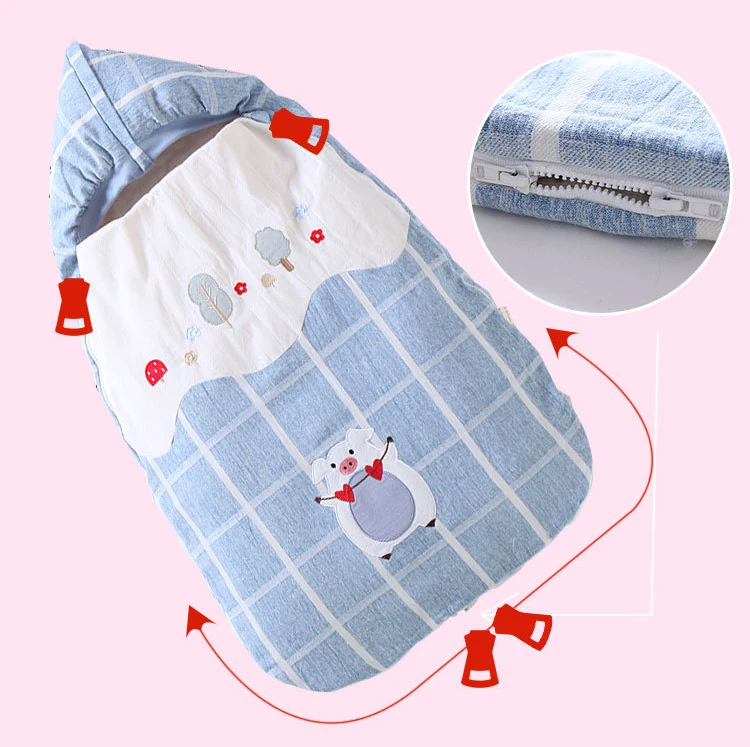 Осенне-зимний хлопковый спальный мешок для младенцев, конверт для новорожденных, детское постельное белье, спальный мешок с рисунком, детское одеяло для пеленания
