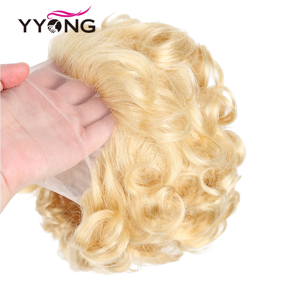 

613 Honey Blonde Pixie Cut Lace Wig Short Fumi Curly 13X1 Transparent Part Lace Wigs For Women Cheap Loose Curly Human Hair Wig