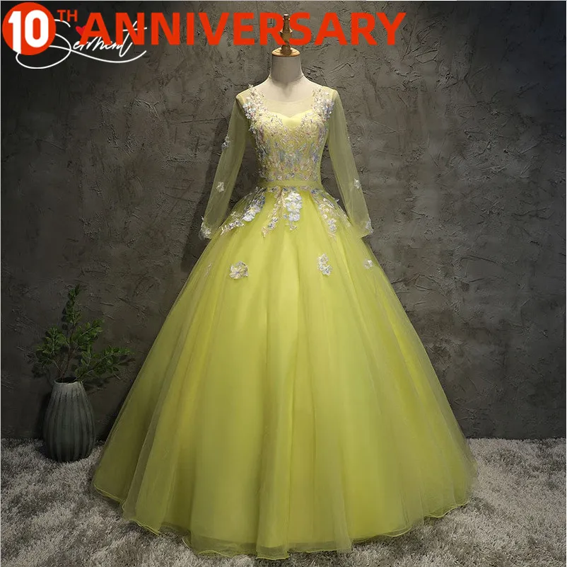 

OllyMurs Color Prom Dress Opera Performance New Spring and Summer 6 Layer 3D Flower Fluffy Thin Shoulder Dress Free Shipping