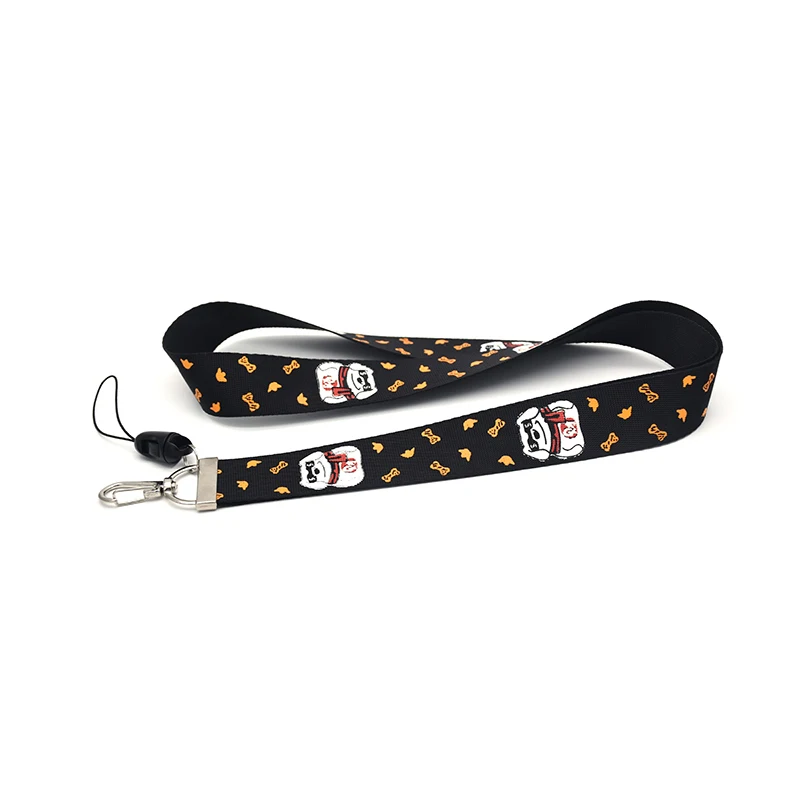 Милые собаки черный телефон ремешки стиль шейный ремень для ключевой ремень USB держатель Бейджа DIY висячая веревка индивидуальные ремешки D135