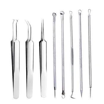 

8 PCS Stainless Steel Double Head Pick Acne Needle Acne Needle Acne Needle Artifact Set Beauty Kit for Womens