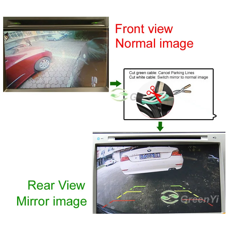 Мини Водонепроницаемый Автомобильное зеркало заднего вида спереди вид сбоку заднего вида Камера с зеркальным изображением парковка линия преобразования линии