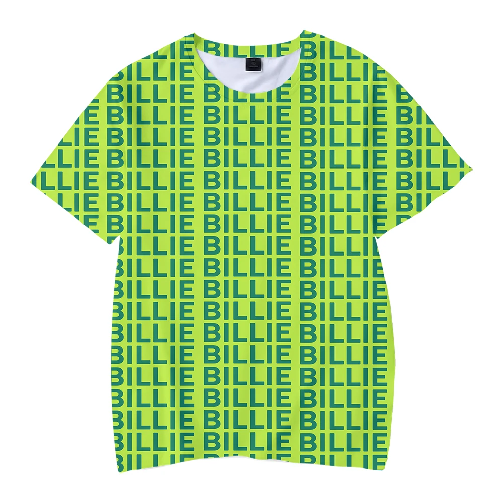 Билли эйлиш Футболка мужская и женская хип хоп Уличная kpop с буквенным принтом неоновая зеленая футболка Уличная Одежда plu Размер