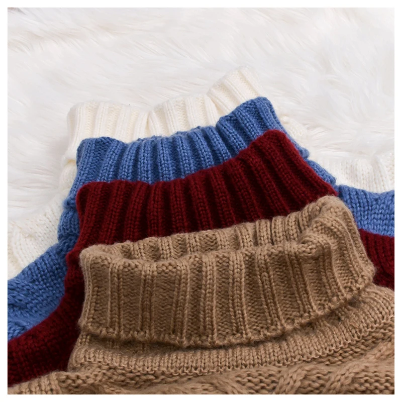 Зимний толстый свитер с высоким воротом, толстый, более размера d, теплый свитер для женщин,, длинный рукав, однотонный белый вязаный пуловер, топы, один размер