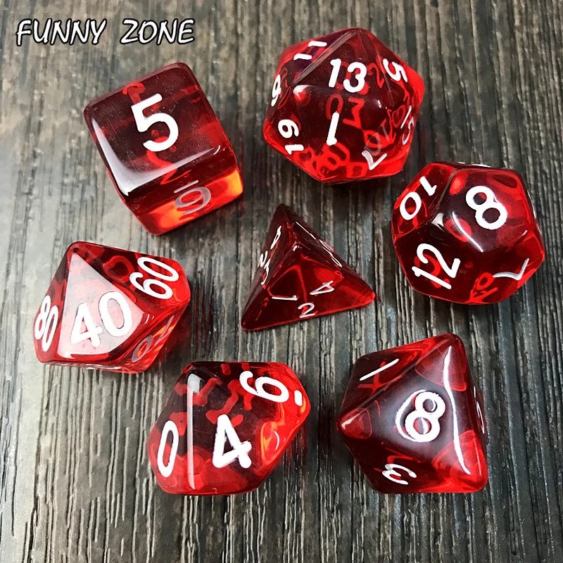 7 шт./компл. прозрачный фотоальбом D4 d6 d8 d10 % d12 d20 для настольных игр ролевых костей