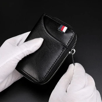 

Short Genuine Leather Organ Wallet Passport Rfid Multi-Functional Business Card Bag For Men And Women High-Capacity Purses