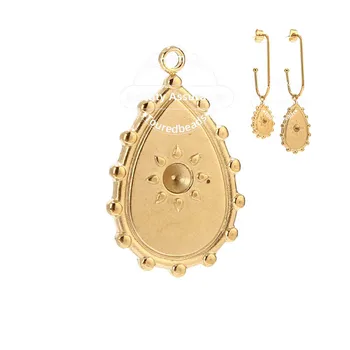 

5pcs Stainless Steel Teardrop Charm Pendants Gold Waterdrop Charms for Dangle Earring Necklace Making wholesale