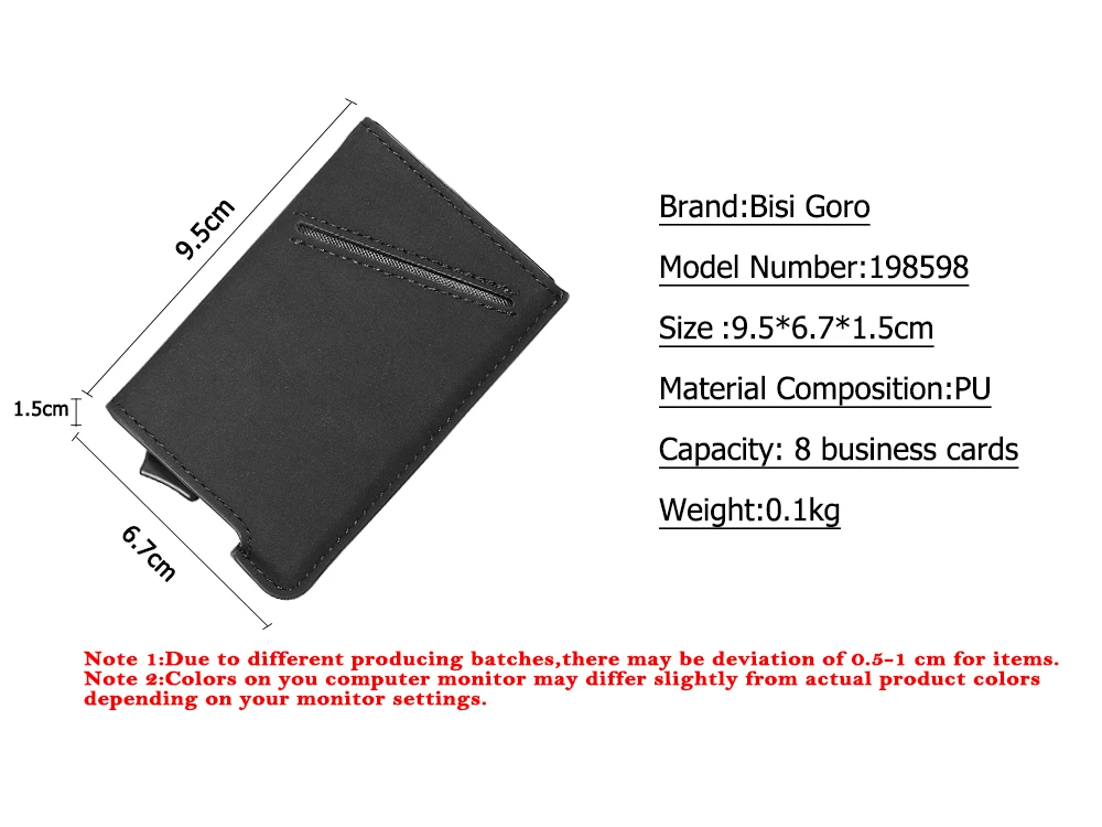 BISI GORO RFID Credit Card Holder Automatic Pouch for Credit Card Men and Women Unisex High Quality ID Case PU Leather Wallets