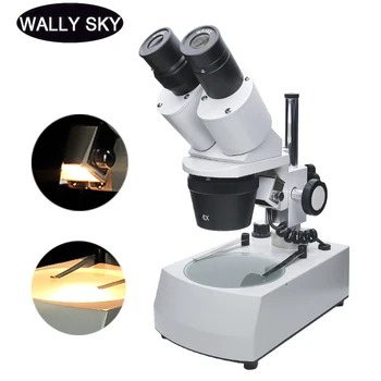 Stereo Microscope 20X 30X 40X Binocular Industrial Microscope with Top/Bottom Light Source WF10X Eyepiece for PCB Repairing 20x 40x sector base binocular stereo microscope pcb microscope cell phone mobile phone repair with top and bottom led light