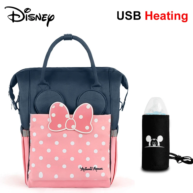 Сумка для подгузников disney, рюкзак, USB бутылочка, изоляционные сумки, Минни, Микки, большая емкость, для путешествий, Оксфорд, для кормления ребенка, Мумия, сумочка - Цвет: 26