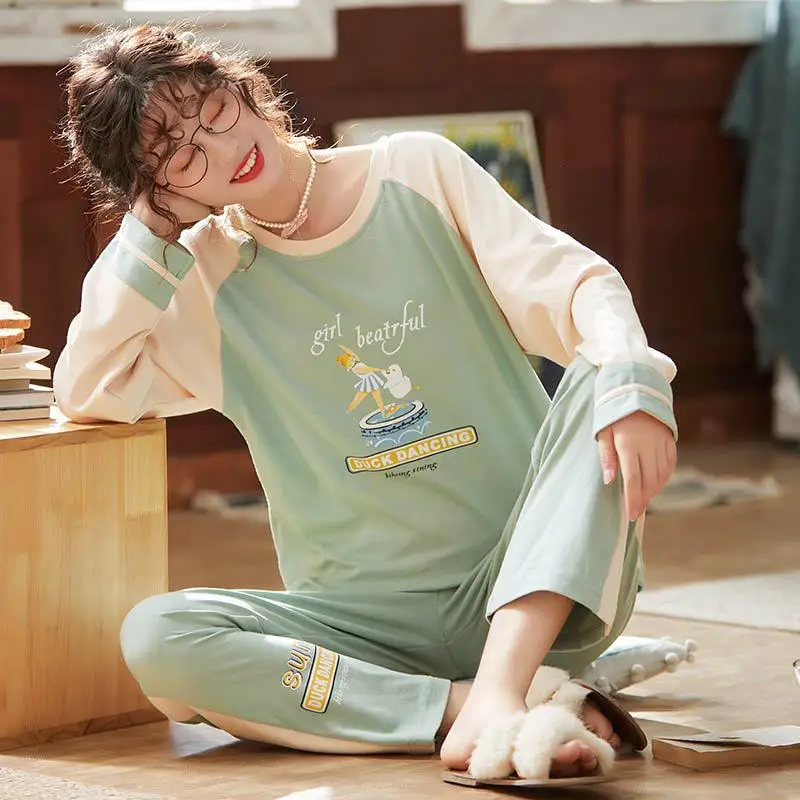 Модная пижама с принтом, одежда для сна для женщин; Большие размеры домашняя пижама одежды женская пижама комплект одежды для сна - Цвет: J3944