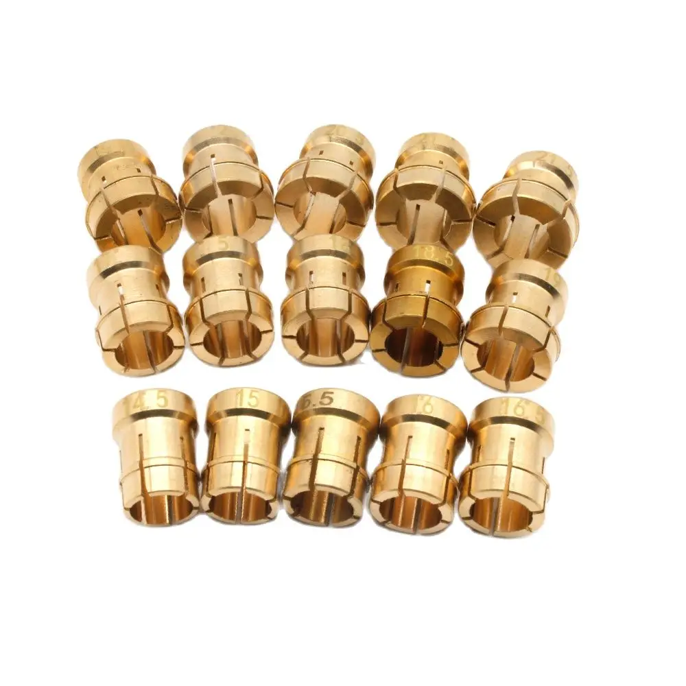 15PCS Ring Brass Collets Diameter 14.5 to 21.5mm Ring Setter Ball Clamp Accessories Tools for Jewelry