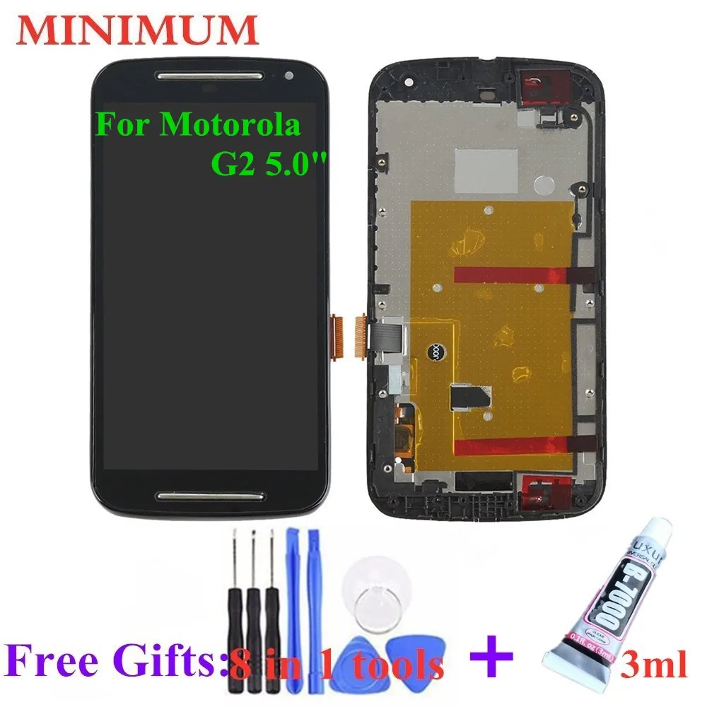 

For Motorola Moto G2 5.0" LCD Display Touch Screen Digitizer Assembly With Frame For Moto G 2 XT1063 XT1064 XT1068 XT1069 LCDs