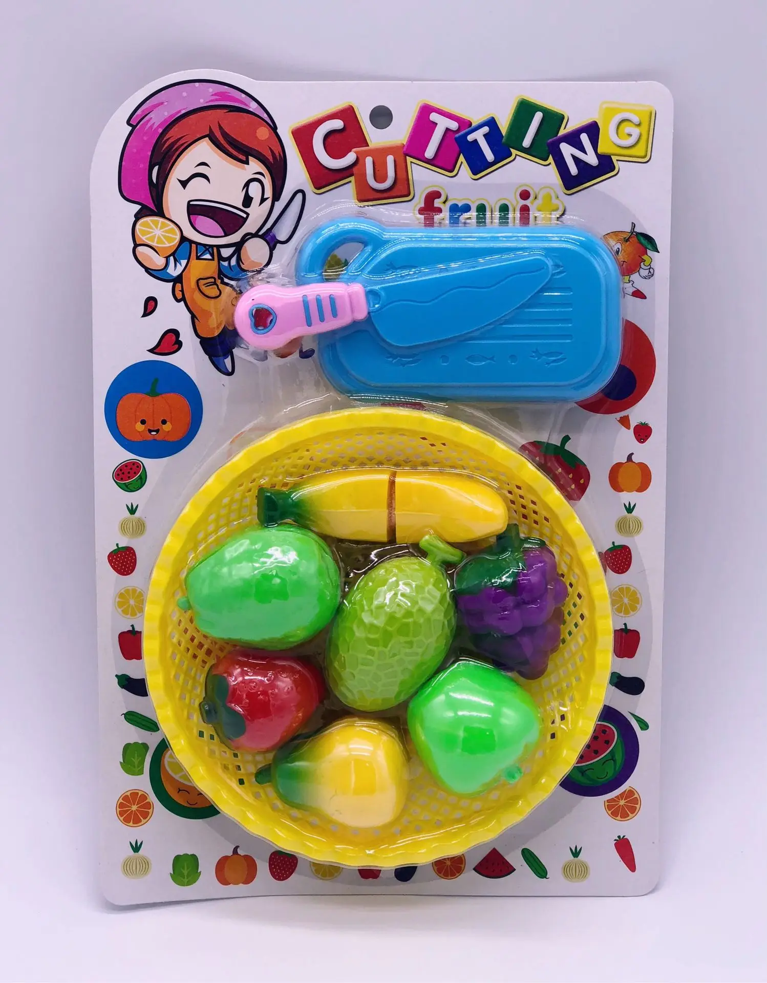 Детская игрушка для фруктов, детский игровой домик, кухонный нож для фруктов и овощей, набор из 9 предметов