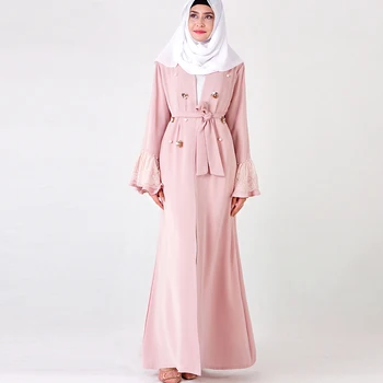 

Eid Ramadan Pink Abaya Mujer Kimono Cardigan Hijab Muslim Dress Caftan Turkish Islamic Clothing Abayas For Women Kaftan Dubai