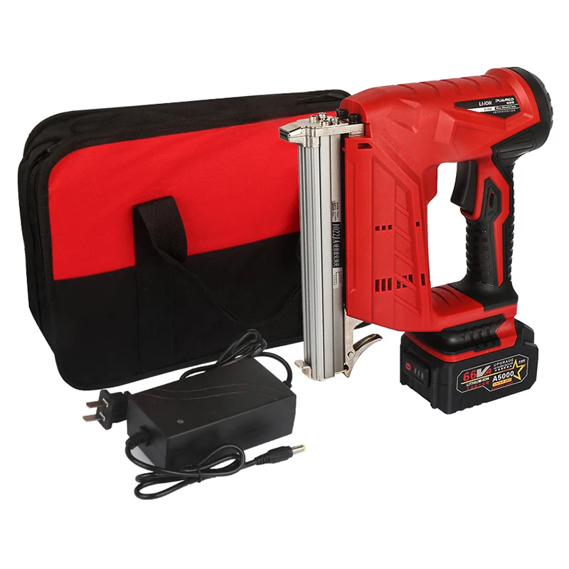  Portable rechargeable lithium battery nail gun Woodworking power tools Straight nail U nail optiona