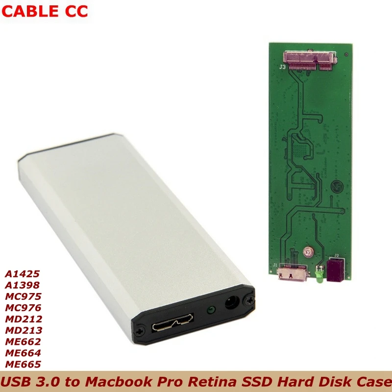 1 шт. чехол для жесткого диска с USB 3 0 Macbook Pro Retina A1425 A1398 MC975 MC976 MD212 MD213 ME662 ME664 ME665