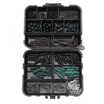 

Carp Fishing Tackle Kit Fishing Barbed Hooks Safety Lead Clips Soft Beads Swivels Boilies Bait Bands Set Box Fishing Tackle Tool