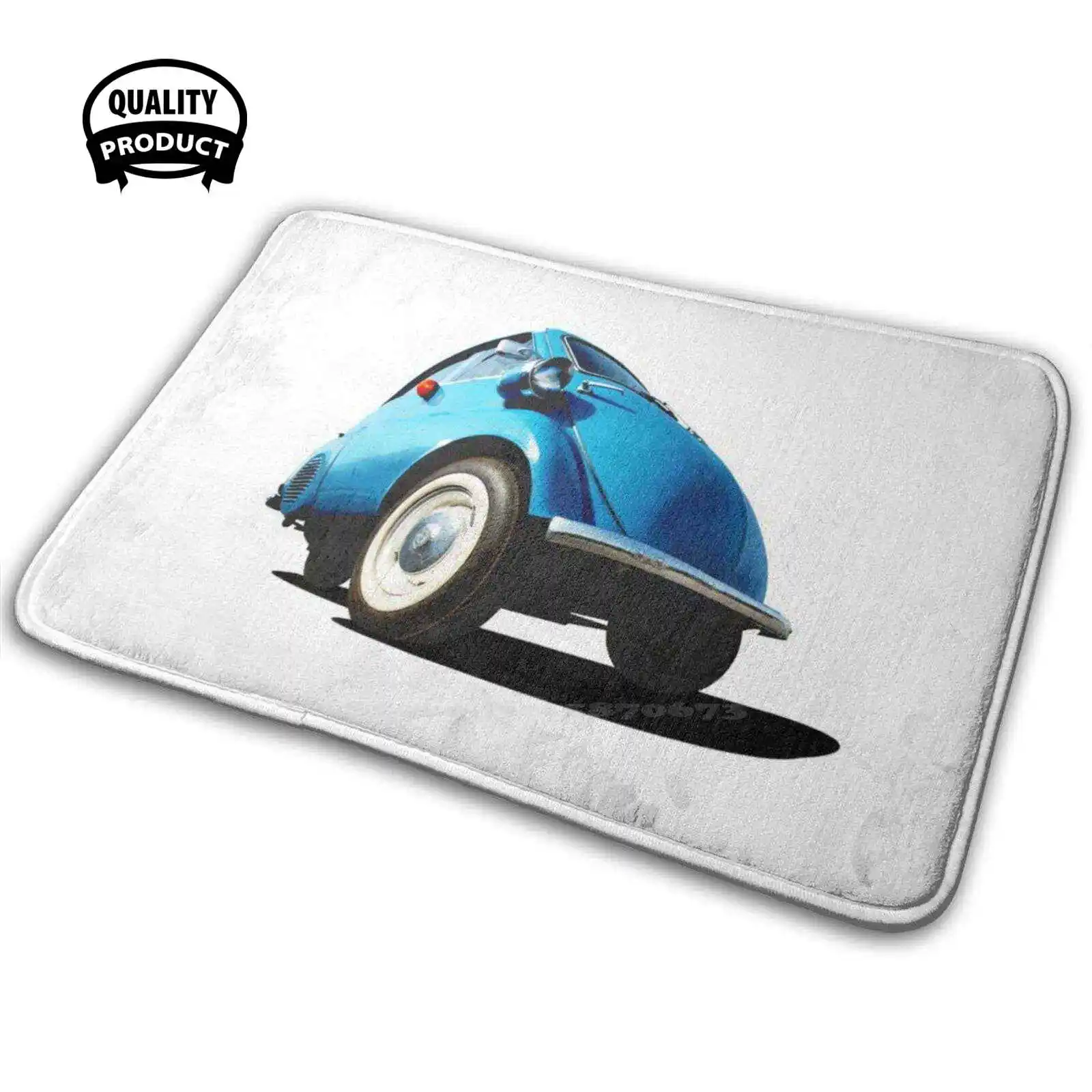 Blue Bubble Car 3D Articoli Per La Casa Tappetino Tappeto Cuscino Isetta Bubble Car Microcar 3 Ruote Rosso Tedesco Auto Europa 3 Ruote