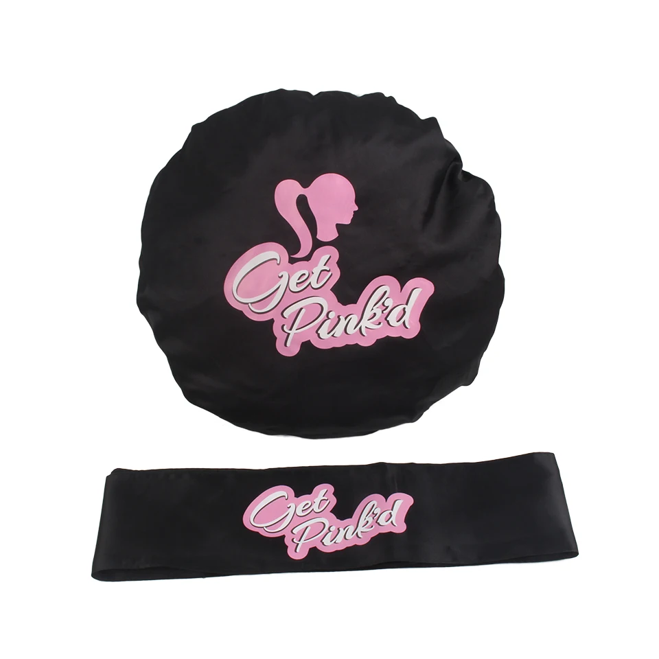 China Customize Sublimation Double Layered Silk Bonnets For Women
