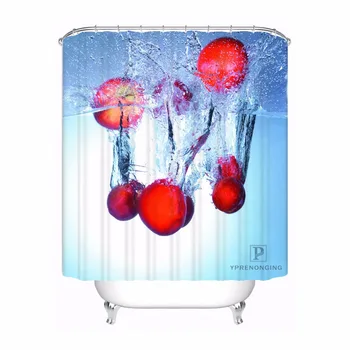

Custom Fresh Fruits in the Water Shower Bath Curtain Mildewproof Waterproof Polyester Various Sizes#180417-03-25