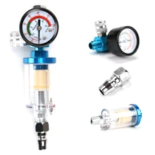 Мини Регулятор давления воздуха из алюминиевого сплава пистолет манометр регулятор в линии воды Ловушка фильтр пневматические инструменты