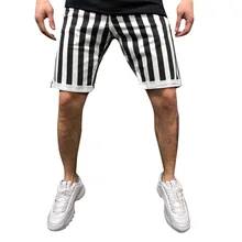 Мужские шорты, летние, повседневные, в полоску, свободные, с карманами, шорты, модные, полиэстер, пляжные шорты для мужчин