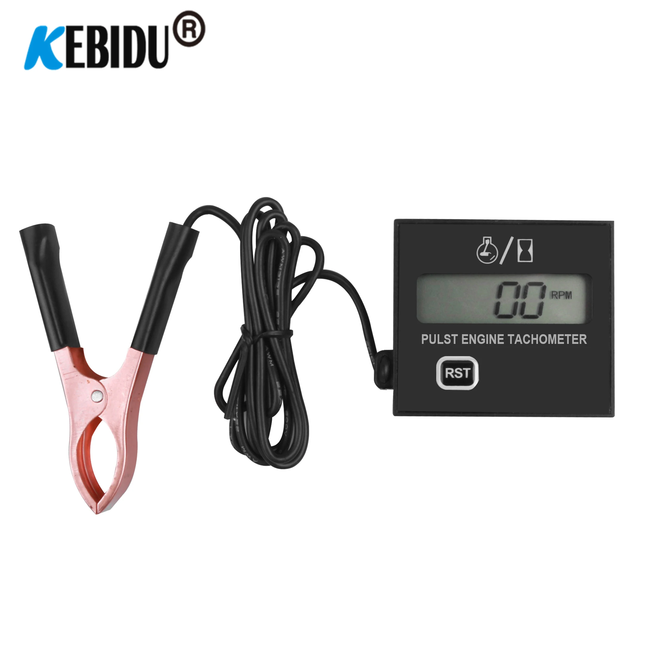 Induction Pulst Tach Meter Motor Gasoline Digital Engine Tachometer Gauge  Waterproof With Battery For Chain Saw Mower 2/4 Stroke