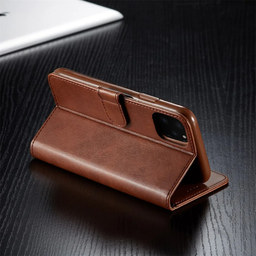 Wallet Case Leather Magnet Flip Cover Case With Card Slot Stand Leather phone Case For iPhone 11 Pro Anti-scratch Phone Case