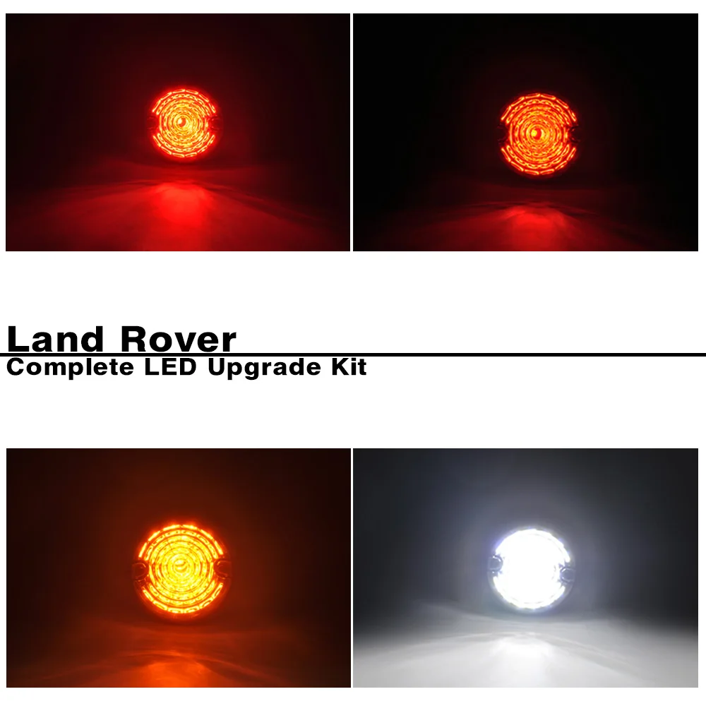 US $103.99 For Defender 90110 Led Light Update Kits Amber Indicator Sidemarker Red Rear Stop Tail Light White Front Position LampsFront P