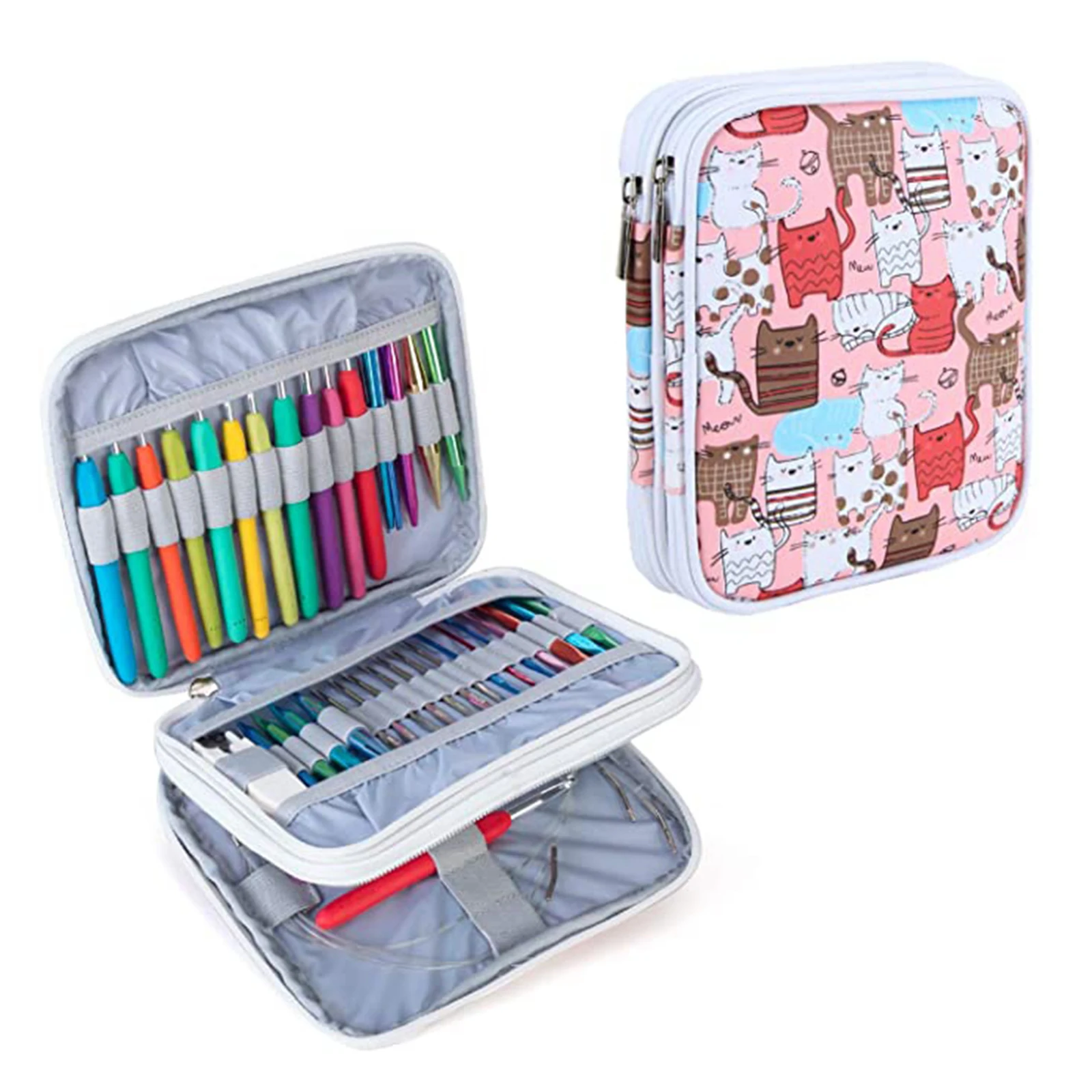 Knitting Tool Organizer Crochet Hook Case Storage Zipper Bag