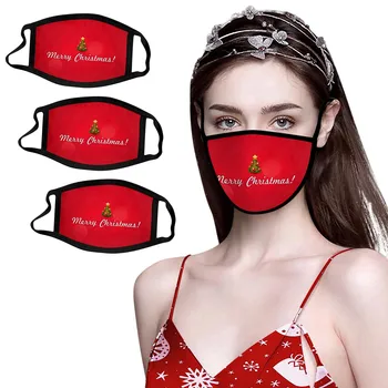 

3PCS Fashion Christmas Mouth Mask Breathable Washable Reusable Face Mask Xmas Cartoon Printed Mouth Cover Mascarillas Navidad