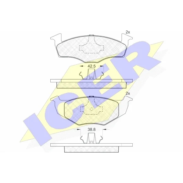 Колодки дисковые передние VW Golf III/Vento/Polo 1.4/1.6/1.9D/TD